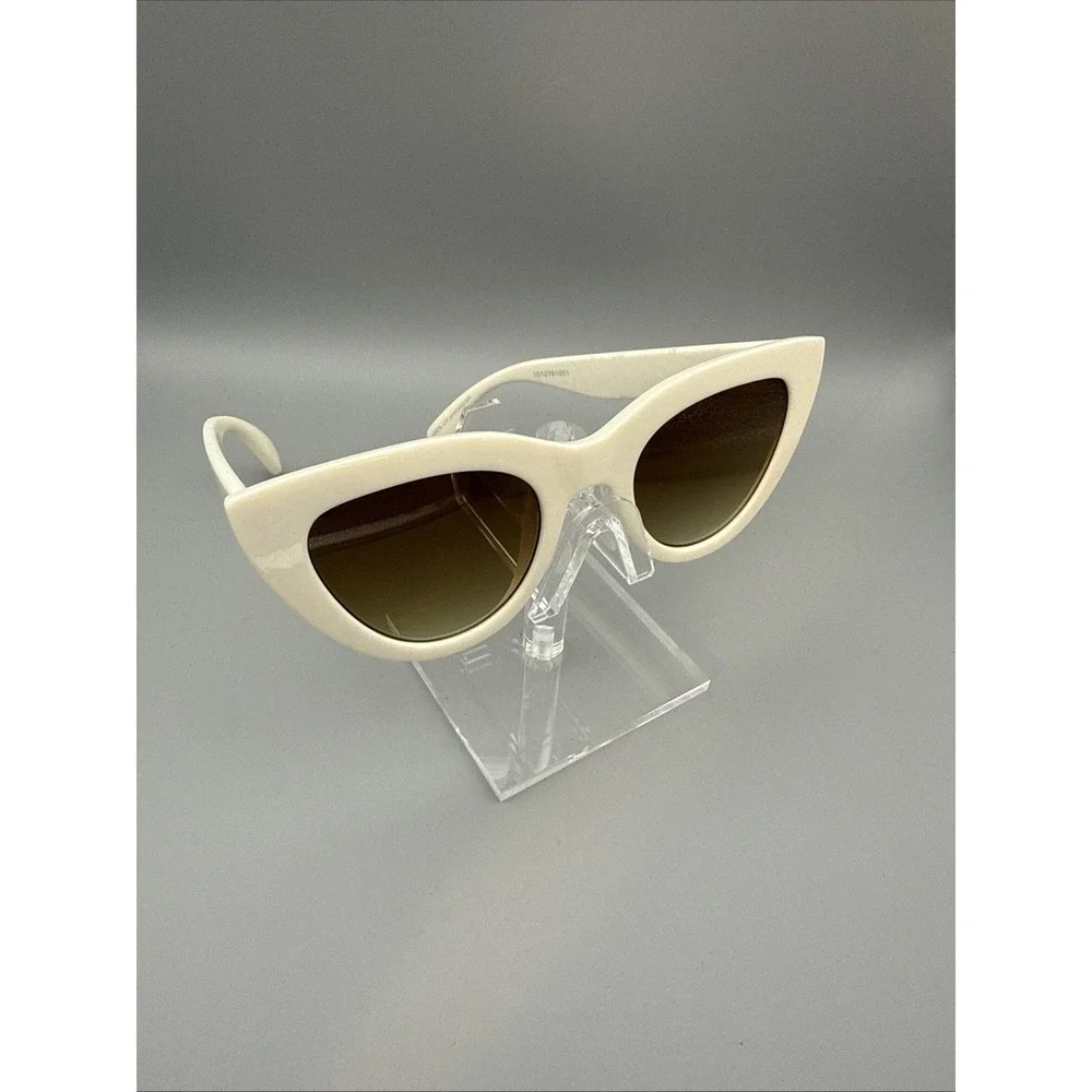 Beeline Authentic White Cat Eye RN131011 SunGlasses Polarized Green Lens- HOT